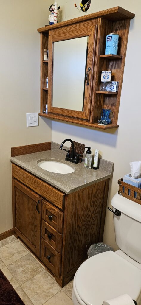Custom built bathroom cabinets and countertop
